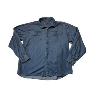 WRANGLER long sleeve Denim Button up Shirt, Men's Size XXL, Vintage 90's